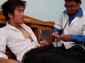 Kinky medical fetish comes alive with Asian twinks Arthur and Jonas. Jonas gets a bareback exam, sucking and fucking leads to a hot shot finale. Bareback Asian fun with toys and cum.