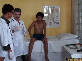 A provocative twink pays a visit to his Asian gay doctor, who secretly craves his tight asshole. The doc skillfully seduces him, leading to a steamy examination and intense anal action.