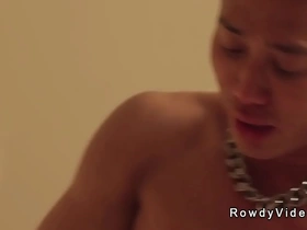 Asian gay action star returns in a sizzling scene. He's ready to show off his skills, from a mind-blowing blowjob to a tantalizing handjob, culminating in a steamy bareback anal encounter.