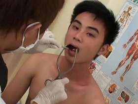 Asian twink duo gets down and dirty, barebacking and pissing. They tease and suck, indulging in their kinky medical fetish before climaxing. A steamy, raw, and unfiltered gay encounter.