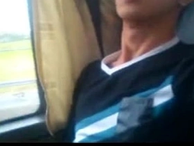 Riding the public bus, an Asian twink gets propositioned by a well-endowed stud. Their steamy encounter leads to a hot bus blowjob and a wild, public gay romp.
