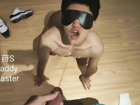 Young Asian boy eagerly serves his master, eagerly swallowing his hot load. This obedient twink is all in for his gay BDSM lifestyle, including dipping his tongue in his master's warm piss.