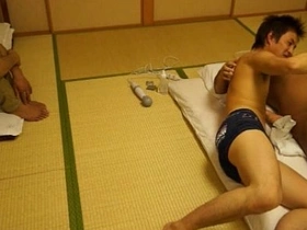 Japanese gay boys indulge in a steamy session, showcasing their skills in rimming and handjobs. Their eager cocks and rimjobs lead to a climactic finish.