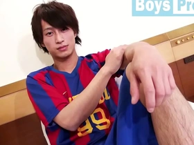 Kazu Hotel, a promising soccer star, is set to debut in a steamy gay scene. This Japanese gay porn video showcases his tantalizing solo performance, leaving viewers craving more of this hot, young twink.