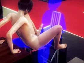 Sultry femboy seduces with her voluptuous assets, treating her eager partner to a tantalizing footjob before he plunges into her. Their passionate encounter unfolds in a chair, culminating in a climactic finish. Anime enthusiasts rejoice in this uncensored hentai masterpiece.