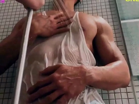 A seductive massage turns into a steamy session of nipple play, as the hot Asian muscular guy's big pecs become the center of attention. Expect a tantalizing tease and tease to a climactic edge.