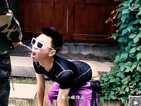 Young, obedient Chinese boy gets kinky outdoors with his master. Slapped and stripped, he eagerly pleases with his mouth and cock, ending in a hot piss scene.