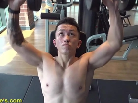 Handsome Asian stud prepares for a tantalizing nipple play session, flexing his muscular physique and revealing his impressive pecs. Watch as he indulges in intense muscle worship and edging.