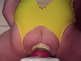 Giant toy gapes his ass