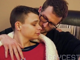 Gaycest - sexy step father lights cute son austin young's fire bareback