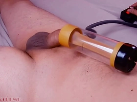 Extreme milking machine blowjob - venus 2000 vacuum penis pump cock sucked dry - hands free orgasm