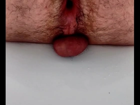 Messy durex lube anal insertion