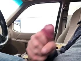 Jacking off in a parking lot